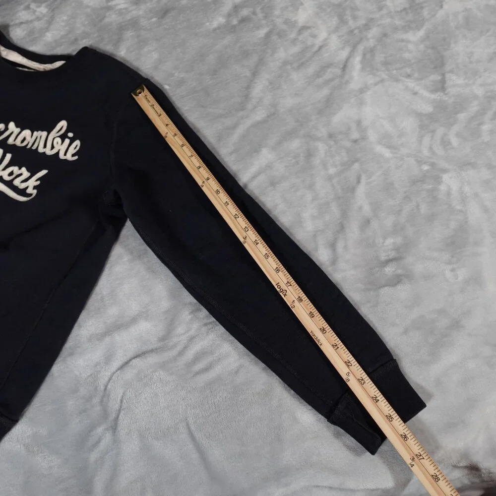 Abercrombie And Fitch New York Script Sweatshirt Mens M Slim Fit Blue - Picture 8 of 8